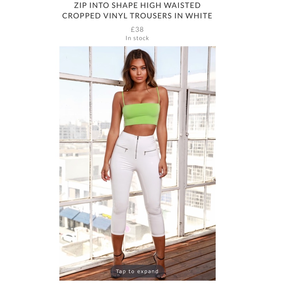 Oh Polly white vinyl trousers